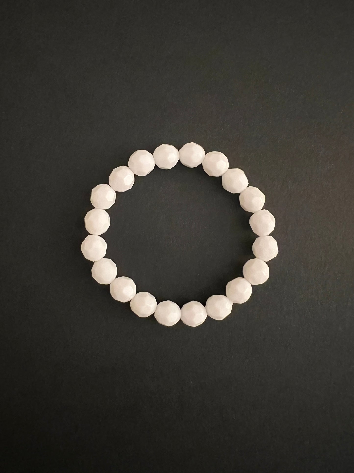 White Round Bead Bracelet