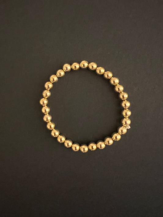 Golden Round Bead Bracelet